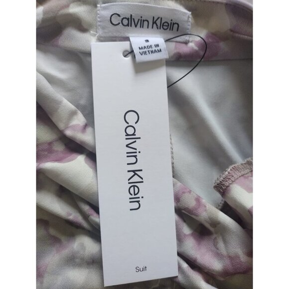 Calvin Klein Womens Floral Short Sleeve Top Polyester/Spandex Blend, Size S, NWT - Picture 5 of 8